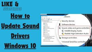 How to Update Sound Drivers Windows 10