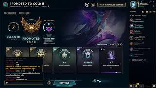 Ranked League of legends, Gold, Support