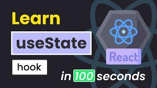 React 'useState' hook in 100 seconds w/Project - React Hooks explained 2022