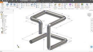 Autodesk inventor Tutorial How to make 3D Pipe