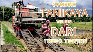 Combine Padi Turun Dari Truck Towing