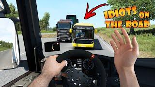 IDIOTS on the road #99 | Another sad PERMANENT BAN | Real Hands Funny moments - ETS2 Multiplayer