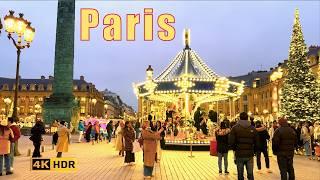 Paris, France - Paris Christmas walk - Christmas lights - December 12, 2024 - 4K HDR