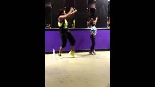 Instructor Tekeema Parson & her 6 yr old niece Jasmine "JazzyZumbaFizzle" gettin it in!