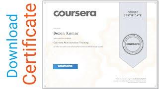How to Download a Certificate from Coursera || Coursera Tutorials || Part 7 || BK School of Research