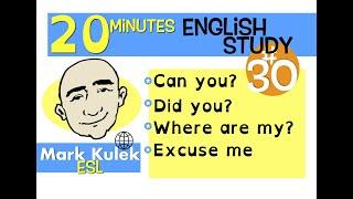 English Practice - can you?, did you?, excuse me + more | Mark Kulek - ESL