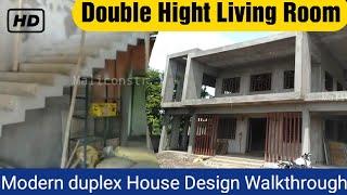 Modern Duplex House Design Walkthrough View | Double Hight Livingroom Design #housedesign #Dreamhome