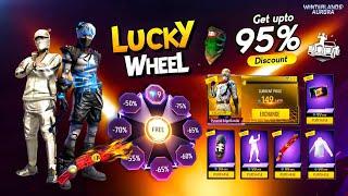 Lucky Wheel Discount Event Free Fire | scarf event, heart emote| free fire new event| ff new event