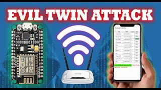 ESP8266 E.v.i.l  Twin 2 in 1:  E.v.i.l twin & D.eauth Programming & Testing