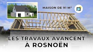 Les travaux avancent à Rosnoën - La pose de la charpente