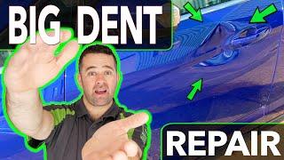 NASTY DENT IN A DOOR |  See HOW we repair it without PAINTING‼️| By Dent-Remover