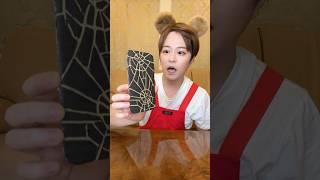 CLEAN THE BROKEN IPHONE ON THE CARDBOARD！#asmr