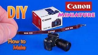 How to make Mini DSLR Camera Canon DIY miniature Dollhouses