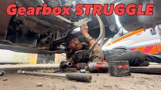 How to struggle removing gearbox on a merc ATEGO