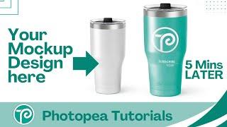 PhotoPea Tutorials - Creating a Mockup for Tumbler Flask