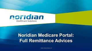 Noridian Medicare Portal: Full Remittance Advices