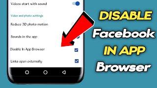 Embedded Browser Is Disabled Facebook - How To Disable Facebook In App Browser