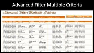 Excel Advanced Filter with Multiple Criteria