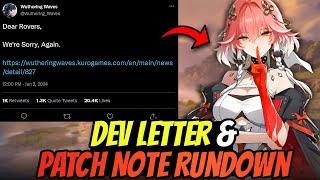 ANOTHER DEV APOLOGY? Patch 1.1 Notes + Dev Letter Review