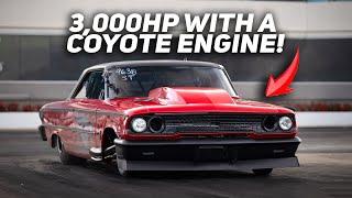 This Ford Galaxie is Already FAST AS F*%& on it's First Passes (2800HP Coyote Powered)