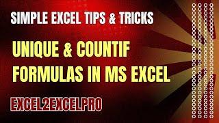 Unique and Countif: Two Essential Excel Functions You Need to Know!