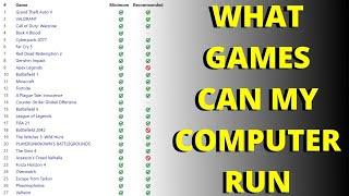 Check which games are compatible with your pc Can my PC run it What games can I play on my computer