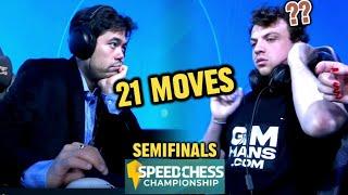 Hans Niemann Losses to Hikaru Nakamura in just 21 MOVES | SPEED CHESS CHAMPIONSHIP 2024 - SEMIFINALS