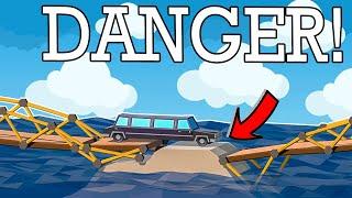 Making SUPER DANGEROUS bridges in Challenge Mode! Poly Bridge 2!