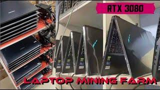 Crazy Laptop Mining Farm! RTX 3080 3070 3060 Ethereum Mobile Hashrates! Bitcoin Mining at Home!
