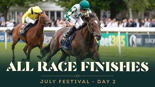 All race finishes from day 2 of the July Festival at Newmarket's July Course