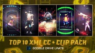 FREE FIRE TOP 10 XML CC + CLIPS | ( G - DRIVE ) | FREE FIRE CLIPS PACK | TOP 10 EMOTE CLIPS ⬇️ #ff