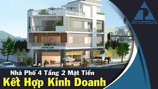 Mẫu Nhà Phố Đẹp 4 Tầng 2 Mặt Tiền Kết Hợp Kinh Doanh - Kiến Trúc Nhà Đẹp