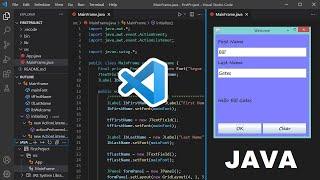 Create your First Java Frame using Visual Studio Code | Create Java GUI Forms using VS Code