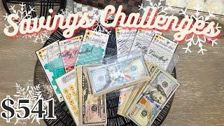 Cash Stuffing $541 | Reallocating Completed Savings Challenges #cashenvelopesystem