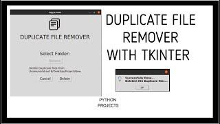 Python Project - Duplicate File Remover  with UI (Tkinter)