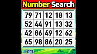 NumberSearch. One Found, Big Problem. 【Memory | Concentration | Quiz Olympics】071