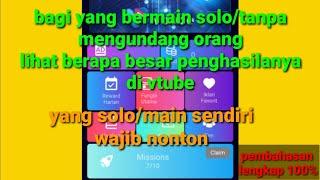 berapa besar penghasilan vtube jika main solo/tanpa referral/member