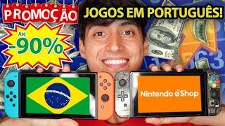 Melhores Jogos em PORTUGUÊS no Switch com até 90% DE DESCONTO $ no eShop  #TerçaPromo