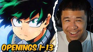 Reacting to EVERY My Hero Academia Openings (1-13) for THE FIRST TIME!!