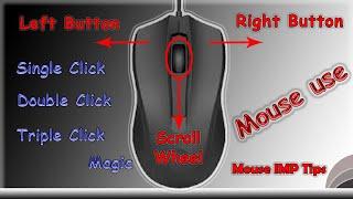 How to use Mouse | Mouse Left Button Single, Double, Triple Click & Right Button & Scroll Wheel