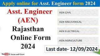 Rajasthan aen 2024 form kaise bhare || rpsc aen vacancy 2024