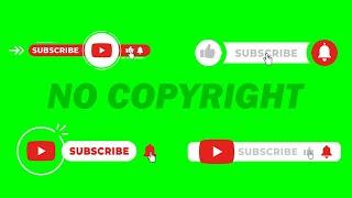4 Subscribe and Like Button - Green Screen Template | Easy to use | No Copyright | GreenTube