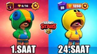 24 SAAT BOYUNCA LEON OYNADIM! KAÇ KUPA KASTIM? Brawl Stars