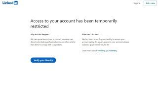 LinkedIn restricted account recovery | Restricted LinkedIn fir se Kaise access Kare | #LinkedIn