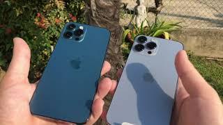 iPhone 13 Pro Sierra Blue vs iPhone 12 Pro Pacific Blue COLOR COMPARISON (both Pro Max)