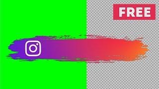 Instagram lower thirds Green Screen - Chroma Key, alpha channel free download HD