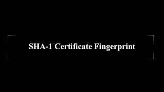 How to get keystore SHA-1 certificate fingerprint