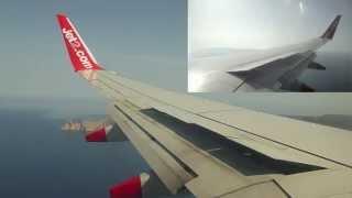 Jet2 Landing Ibiza - View from both wings - Full approach