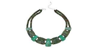 Jay King Green Opal and Variscite Sterling Silver 181/4"...