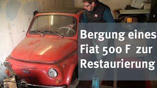 Fiat 500 Scheunenfund. Bergung zur Restaurierung